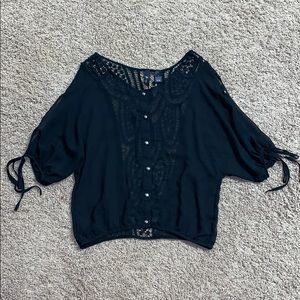Black button down blouse